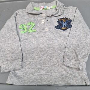 Cleo Heather Gray Polo with Lime and Navy Accents